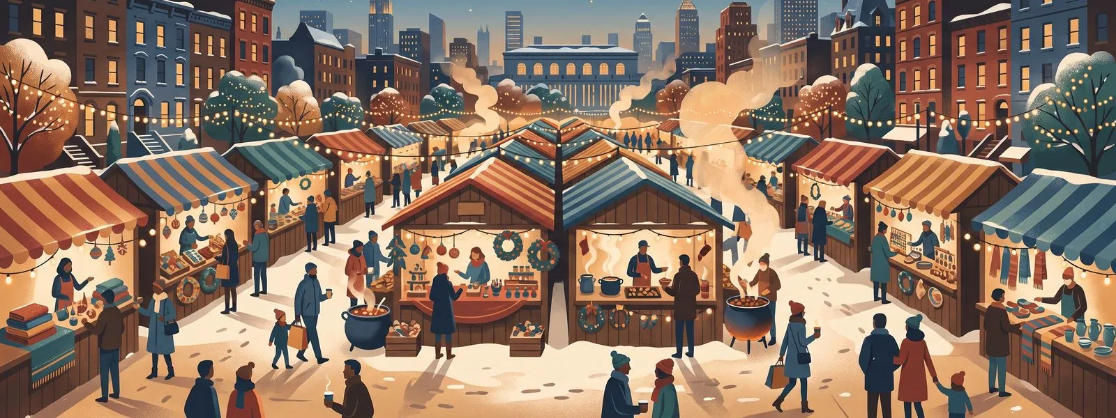 Illustration: nyc-holiday-markets