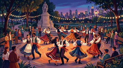 Central Park international folkdancers