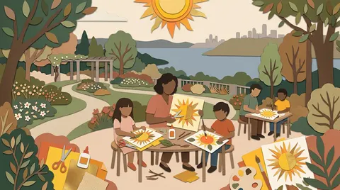 Family Art Project: Sun Turning at Wave Hill