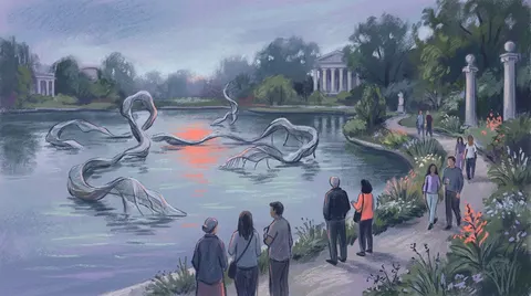 Serpentine Sibyls: A Floating Sculptural Installation by Daniel Rothbart