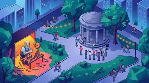 Pinocchio and Geppetto's Big Apple Adventure in McGolrick Park