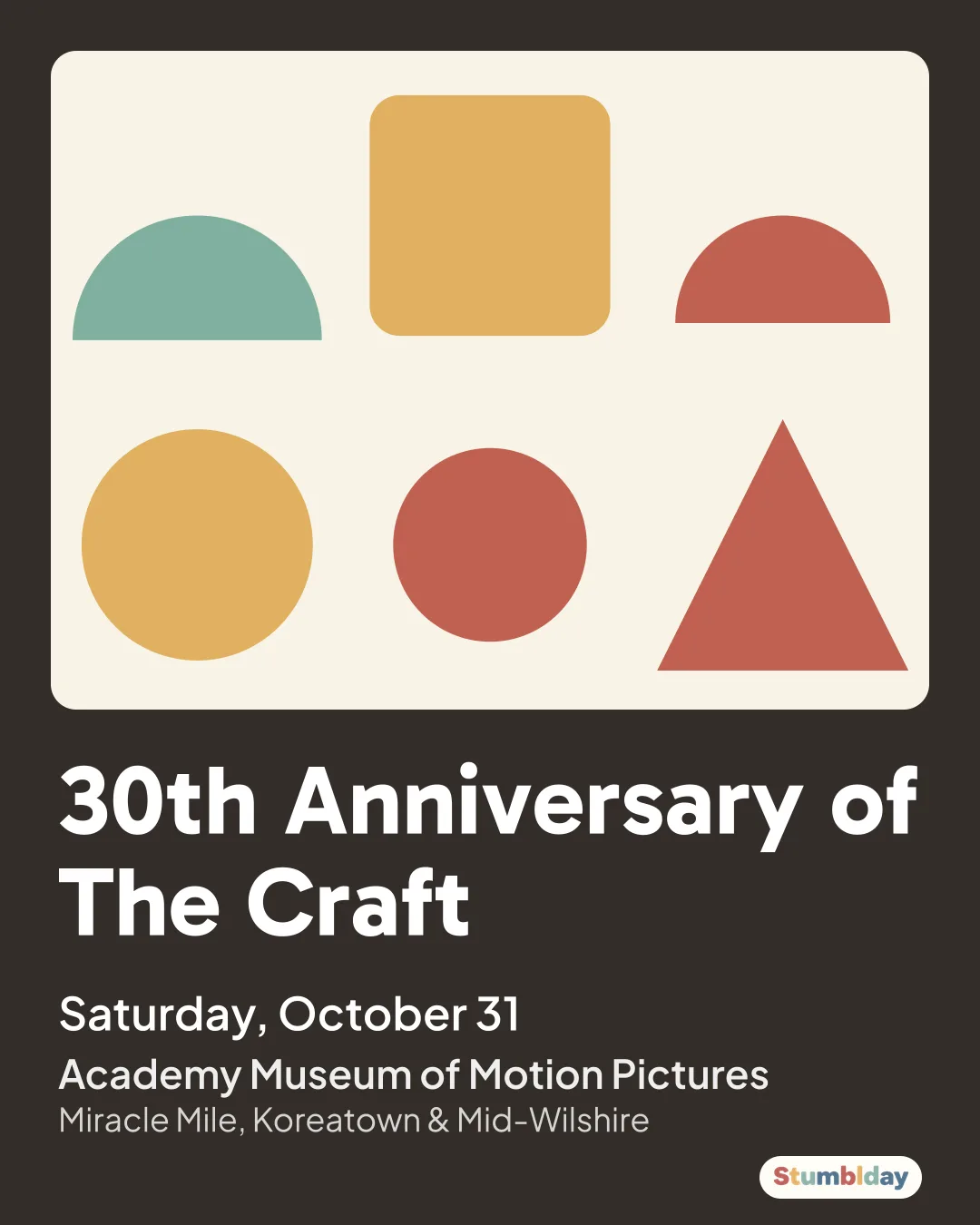 Flyer for 30th Anniversary of The Craft: Saturday, October 31 at Academy Museum of Motion Pictures