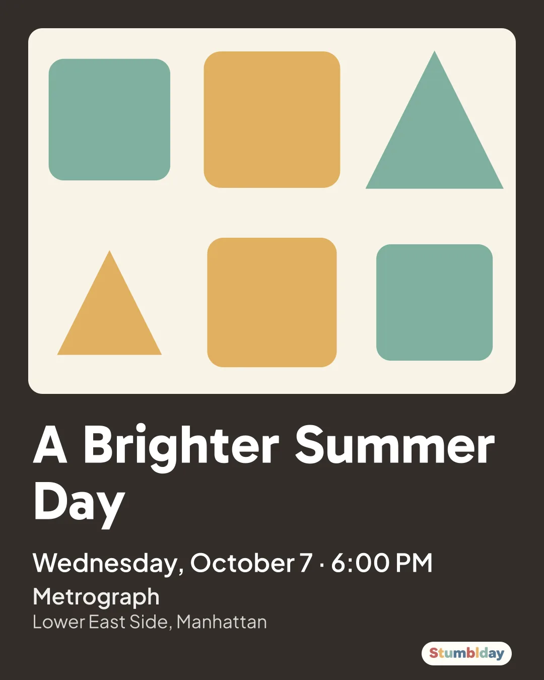 Flyer for A Brighter Summer Day: Wednesday, October 7 · 6:00 PM at Metrograph