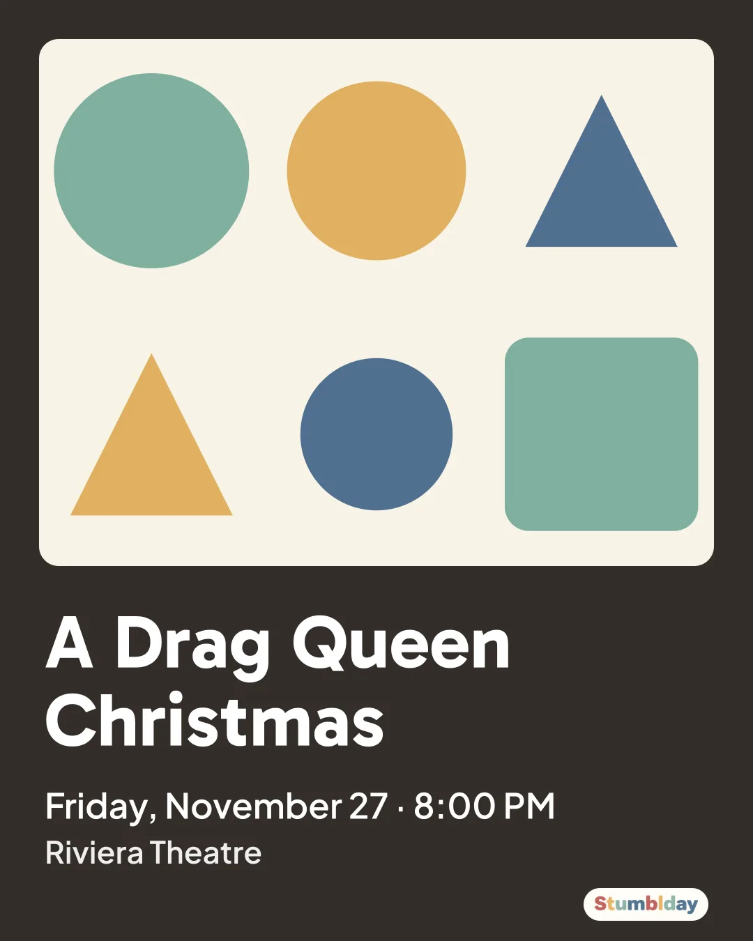 Flyer for A Drag Queen Christmas: Friday, November 27 · 8:00 PM at Riviera Theatre