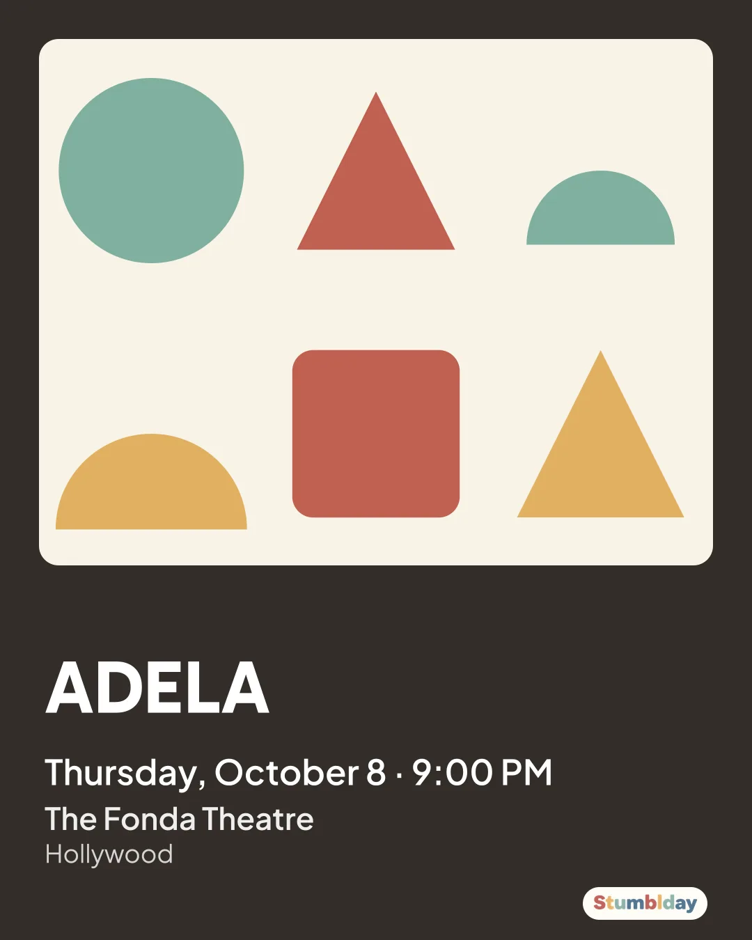 Flyer for ADELA: Thursday, October 8 · 9:00 PM at The Fonda Theatre
