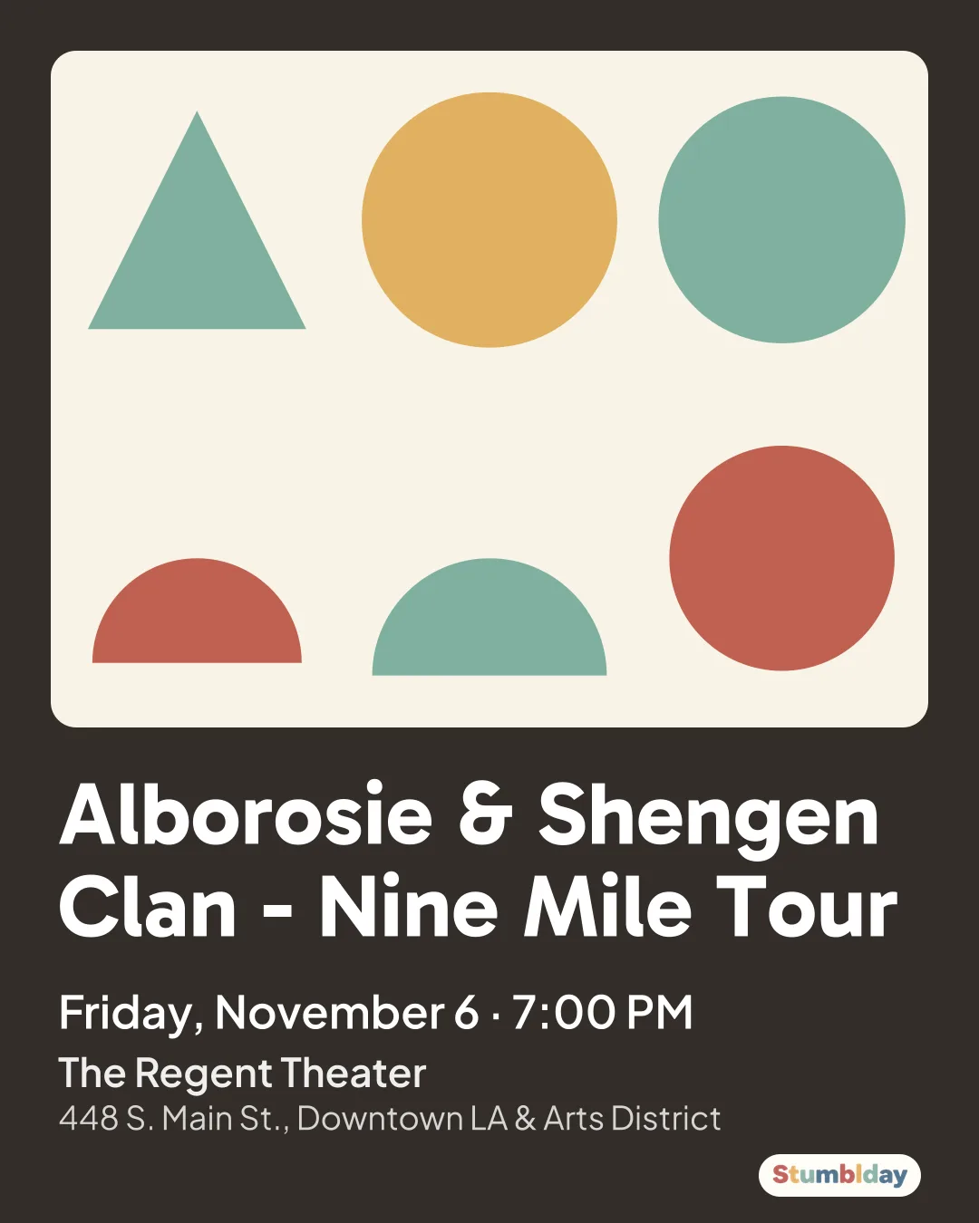 Flyer for Alborosie & Shengen Clan - Nine Mile Tour: Friday, November 6 ¡ 7:00 PM at The Regent Theater