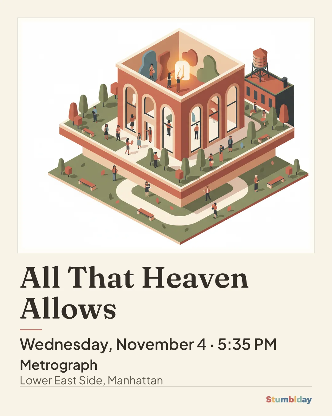 Flyer for All That Heaven Allows: Wednesday, November 4 · 5:35 PM at Metrograph