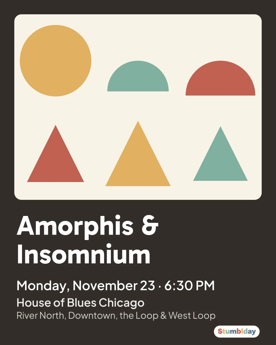 Flyer for Amorphis & Insomnium: Monday, November 23 · 6:30 PM at House of Blues Chicago