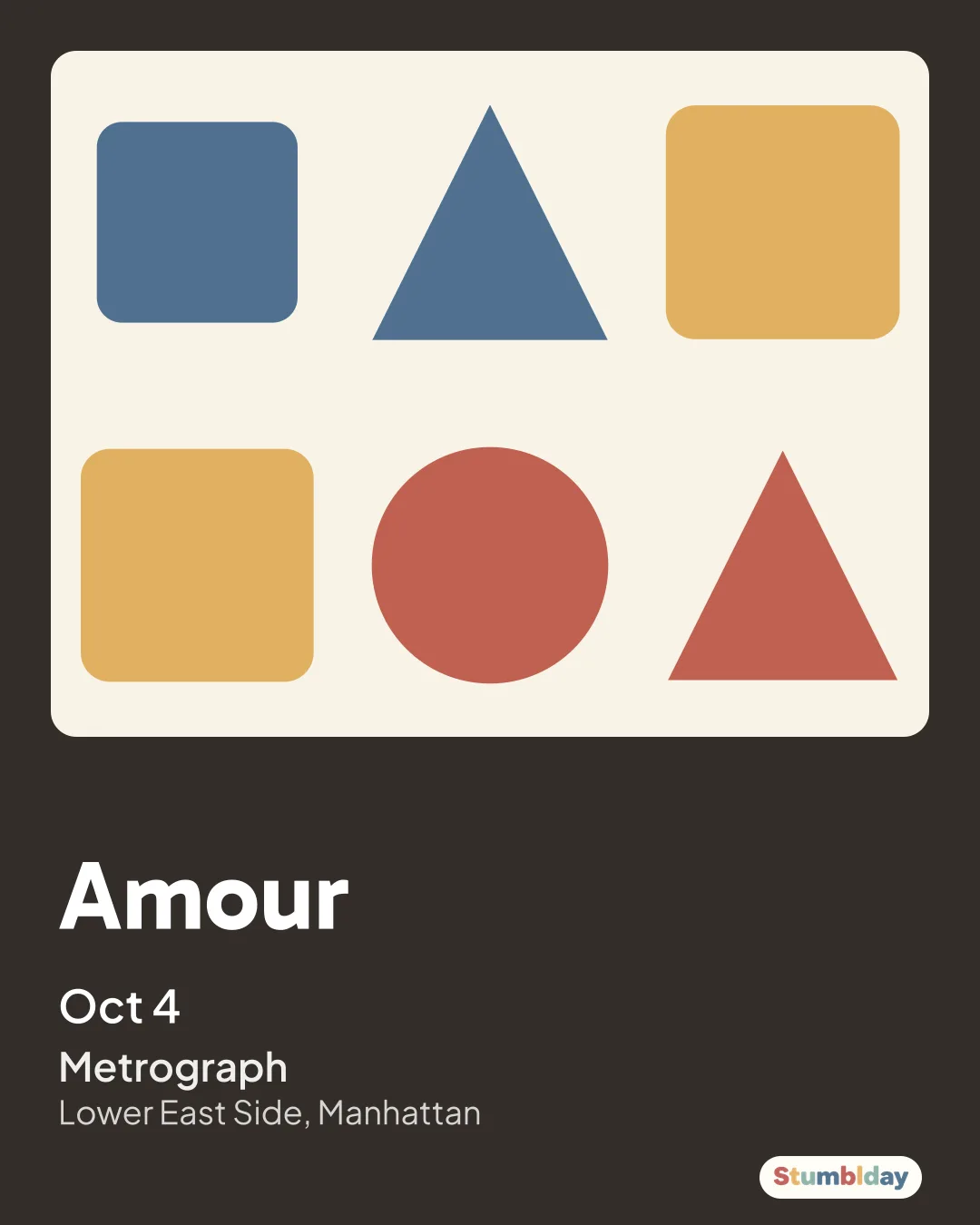 Flyer for Amour: Oct 4 at Metrograph