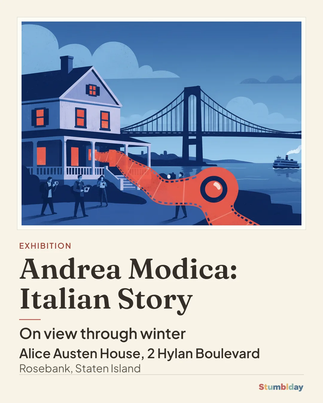 Flyer for Andrea Modica: Italian Story: On view through winter at Alice Austen House, 2 Hylan Boulevard