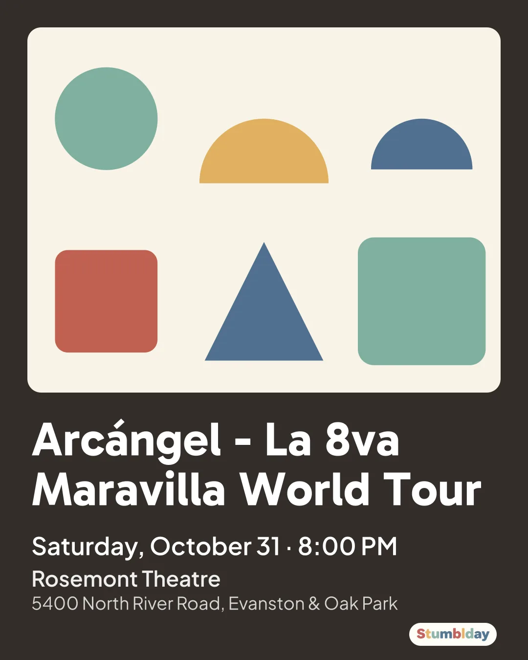 Flyer for Arcángel - La 8va Maravilla World Tour: Saturday, October 31 · 8:00 PM at Rosemont Theatre