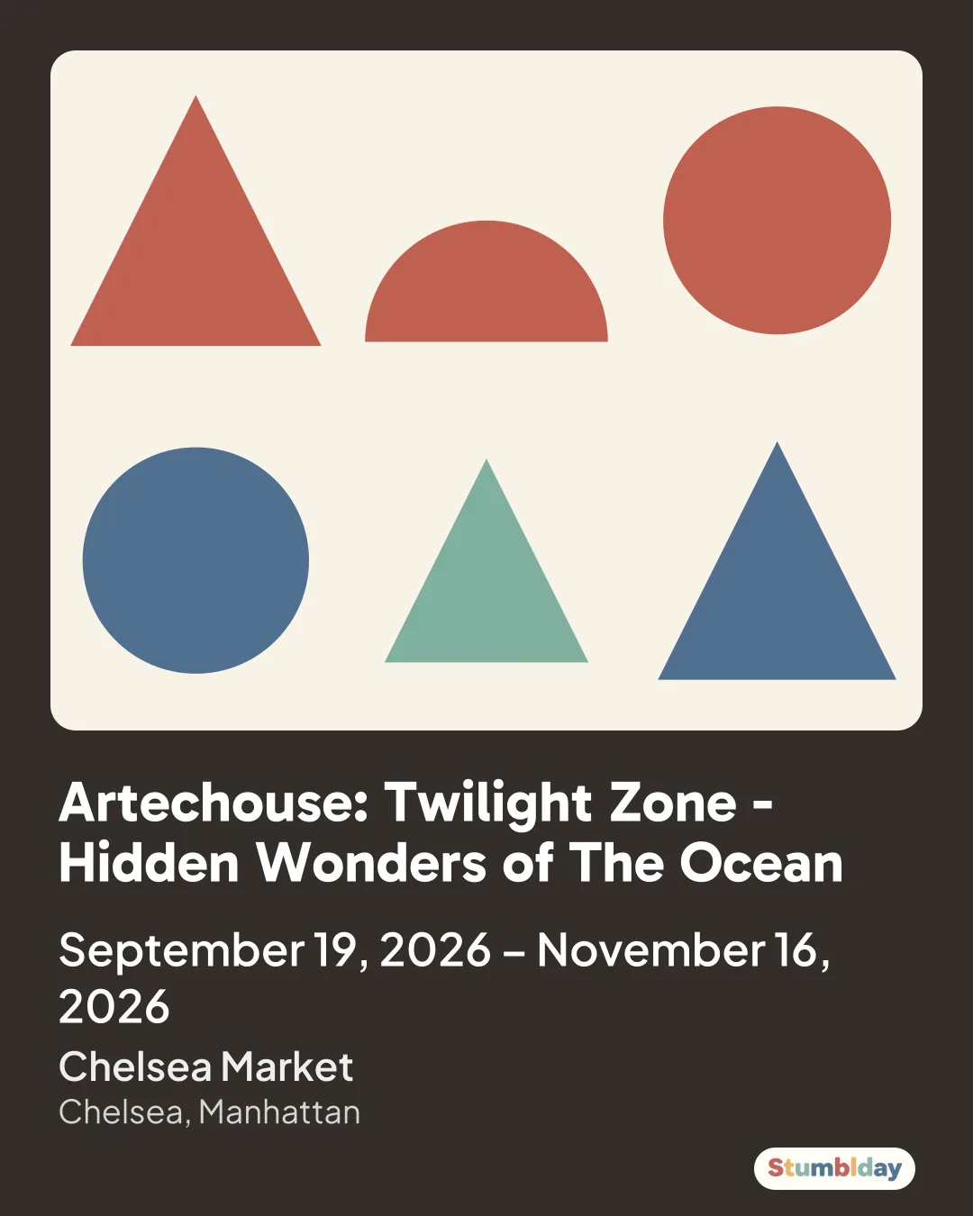 Flyer for Artechouse: Twilight Zone - Hidden Wonders of The Ocean: September 19, 2026 – November 16, 2026 at Chelsea Market
