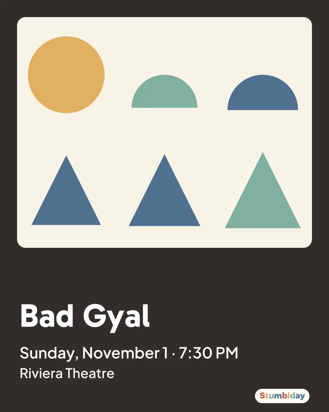 Flyer for Bad Gyal: Sunday, November 1 · 7:30 PM at Riviera Theatre