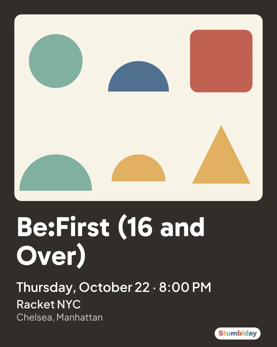 Flyer for Be:First (16 and Over): Thursday, October 22 · 8:00 PM at Racket NYC