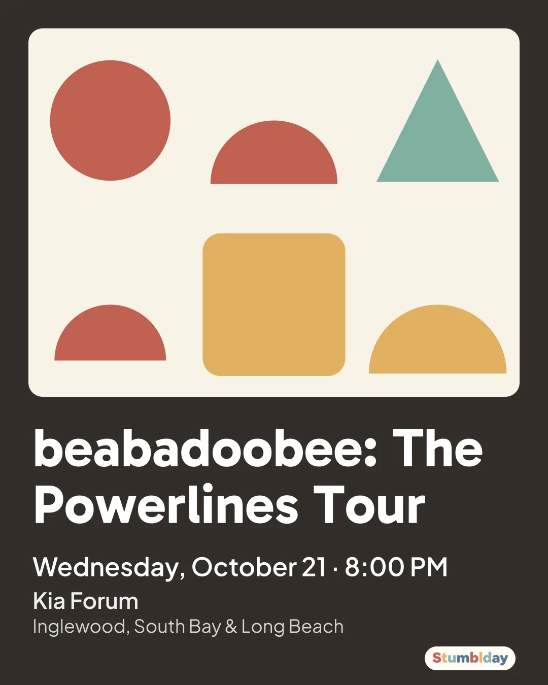 Flyer for beabadoobee: The Powerlines Tour: Wednesday, October 21 · 8:00 PM at Kia Forum