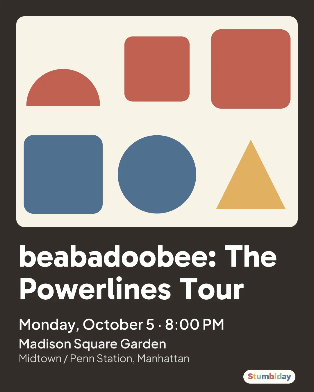Flyer for beabadoobee: The Powerlines Tour: Monday, October 5 · 8:00 PM at Madison Square Garden