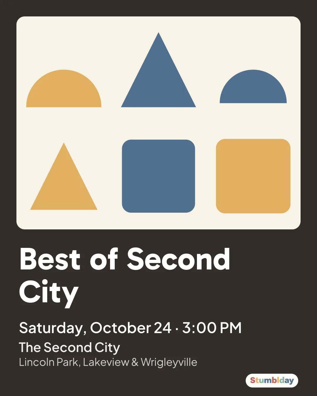 Flyer for Best of Second City: Saturday, October 24 · 3:00 PM at The Second City
