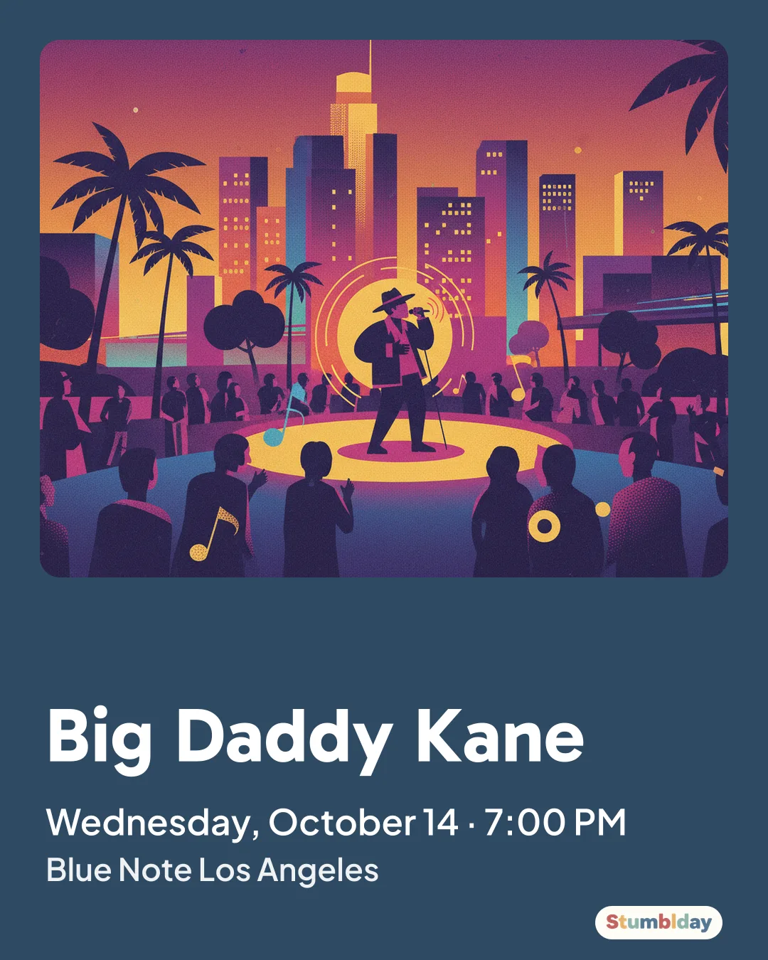 Flyer for Big Daddy Kane: Wednesday, October 14 · 7:00 PM at Blue Note Los Angeles
