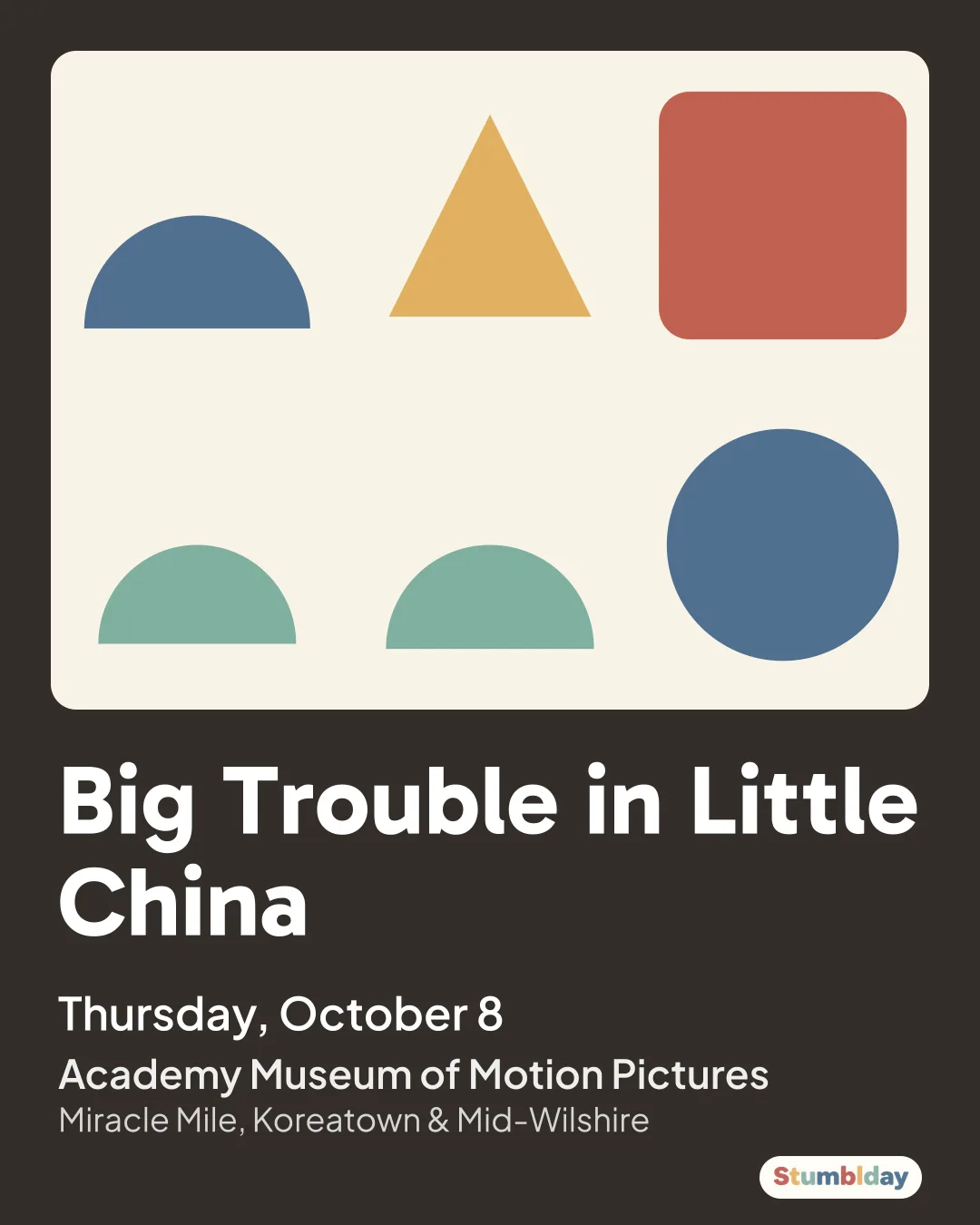 Flyer for Big Trouble in Little China: Thursday, October 8 at Academy Museum of Motion Pictures