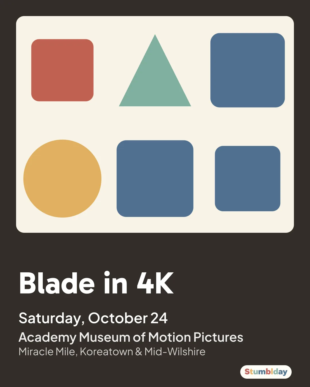 Flyer for Blade in 4K: Saturday, October 24 at Academy Museum of Motion Pictures
