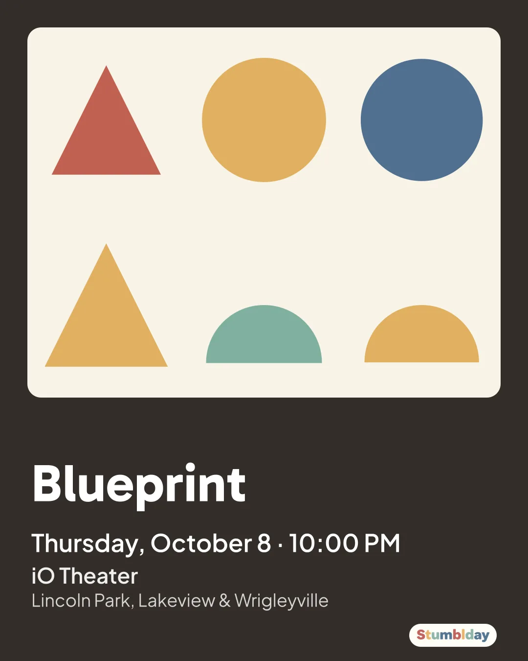 Flyer for Blueprint: Thursday, October 8 · 10:00 PM at iO Theater