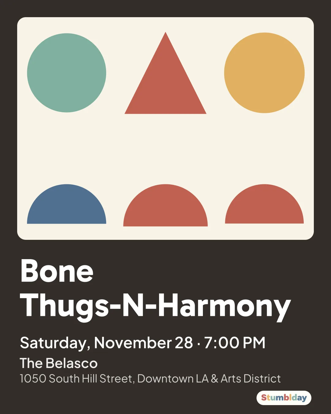 Flyer for Bone Thugs-N-Harmony: Saturday, November 28 · 7:00 PM at The Belasco