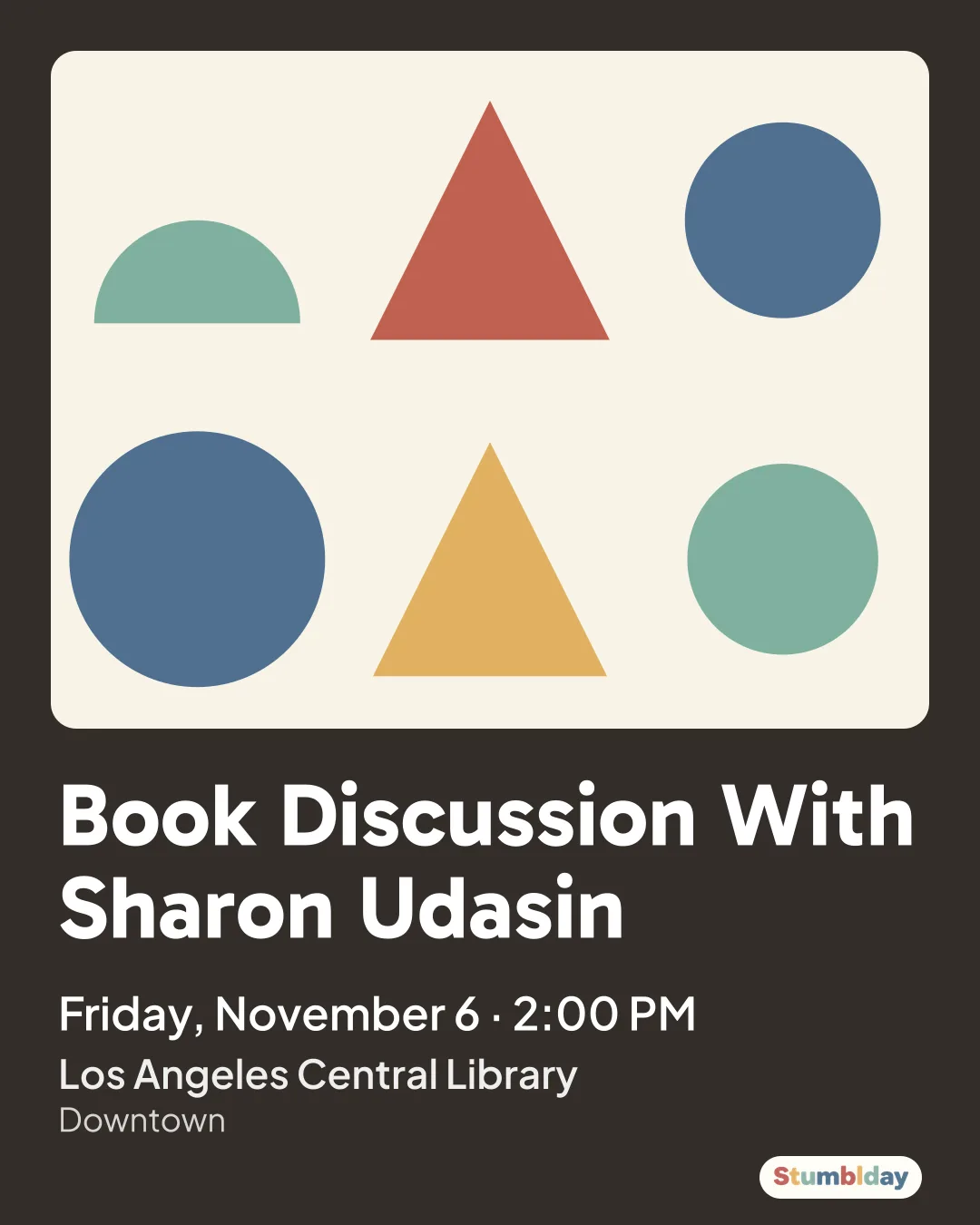 Flyer for Book Discussion With Sharon Udasin: Friday, November 6 · 2:00 PM at Los Angeles Central Library