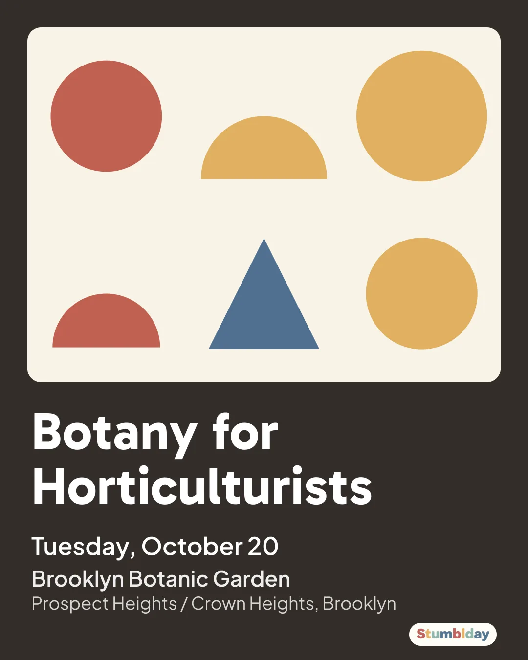 Flyer for Botany for Horticulturists: Tuesday, October 20 at Brooklyn Botanic Garden