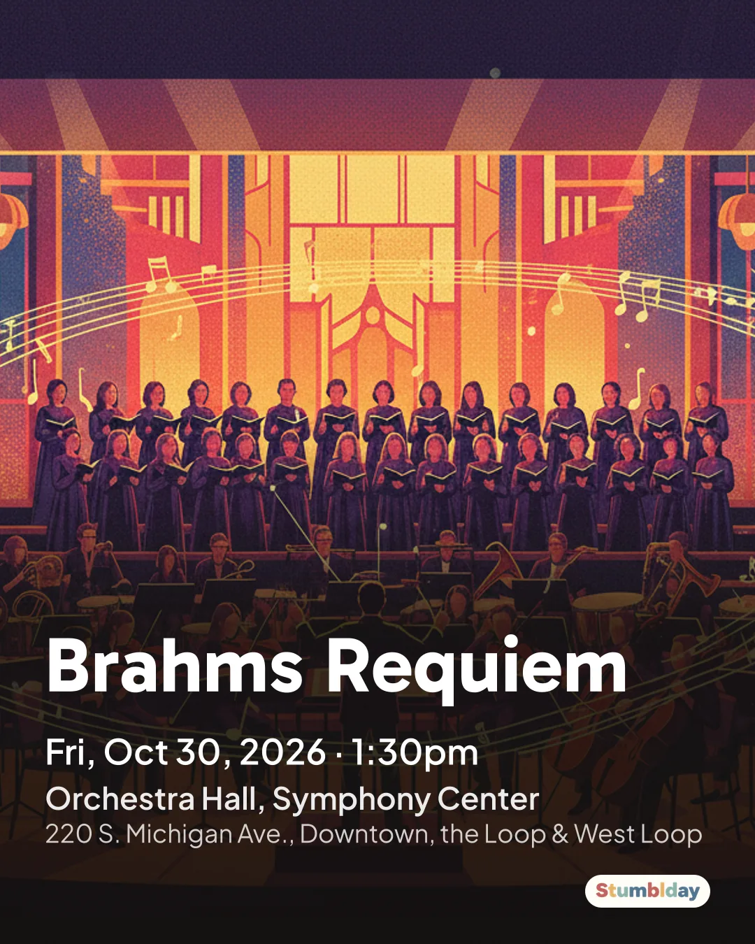 Flyer for Brahms Requiem: Fri, Oct 30, 2026 · 1:30pm at Orchestra Hall, Symphony Center