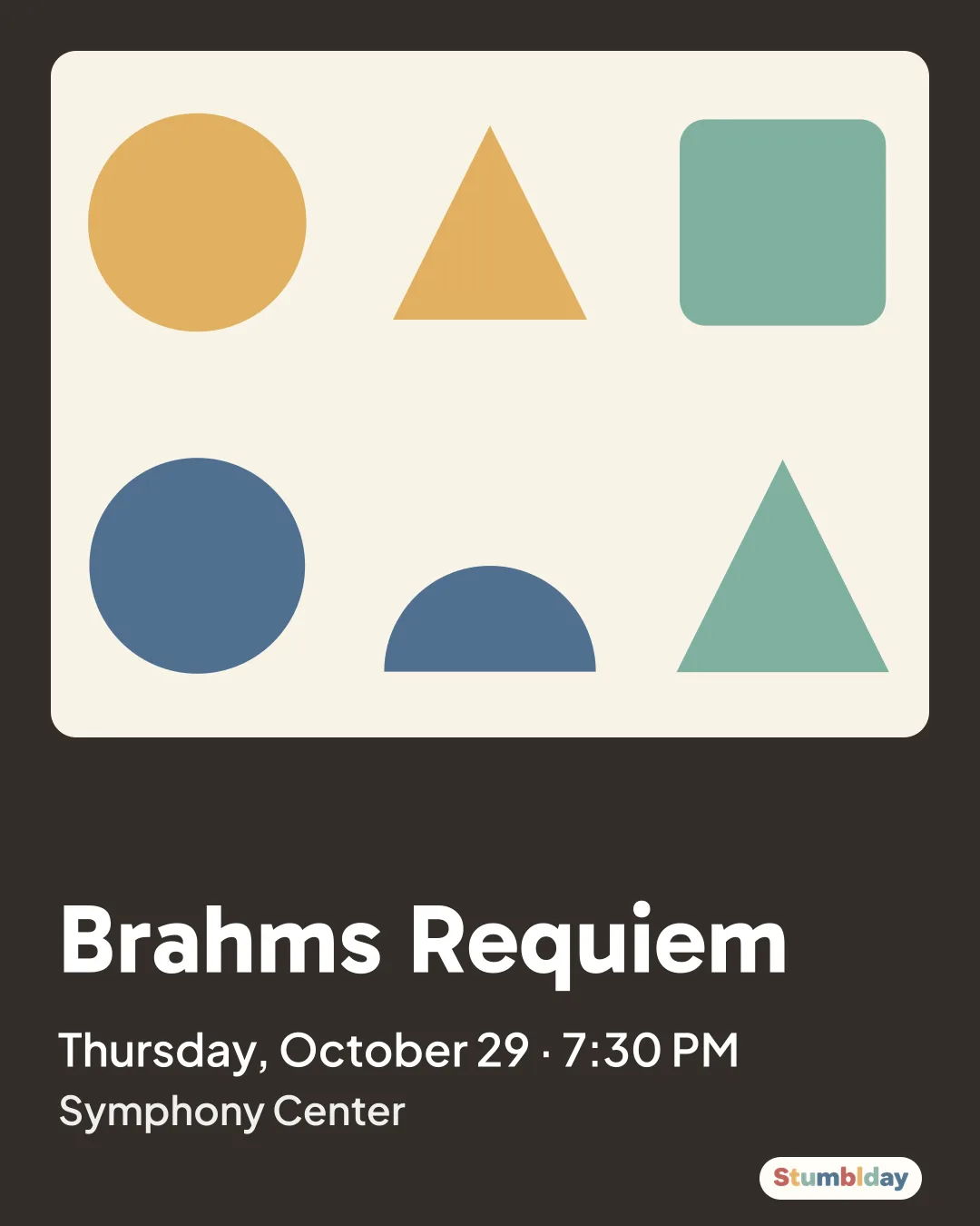 Flyer for Brahms Requiem: Thursday, October 29 · 7:30 PM at Symphony Center