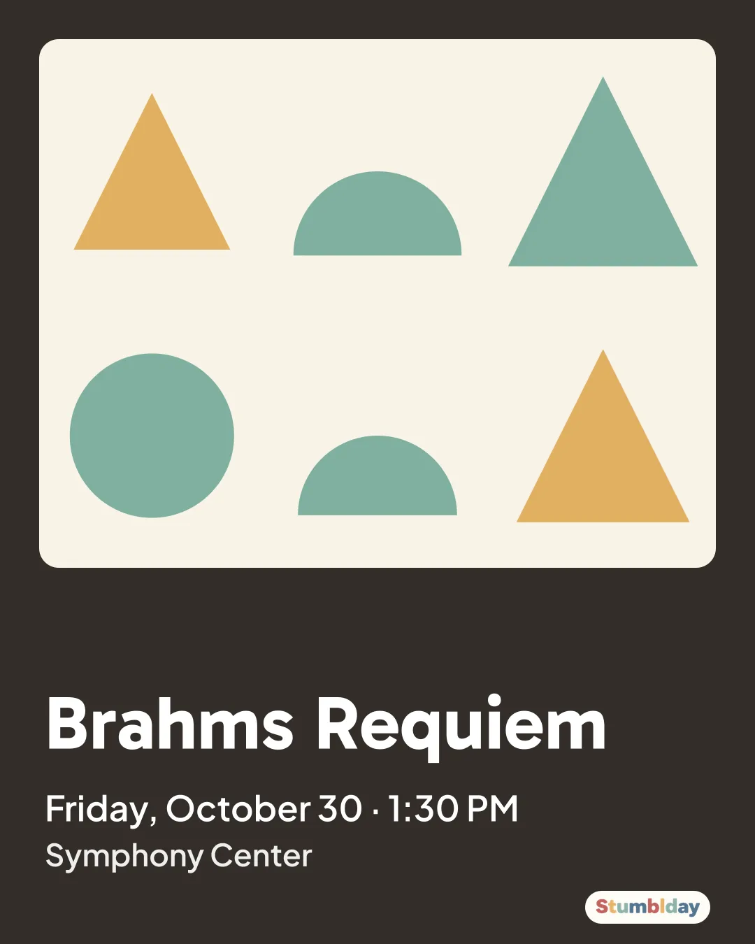 Flyer for Brahms Requiem: Friday, October 30 · 1:30 PM at Symphony Center