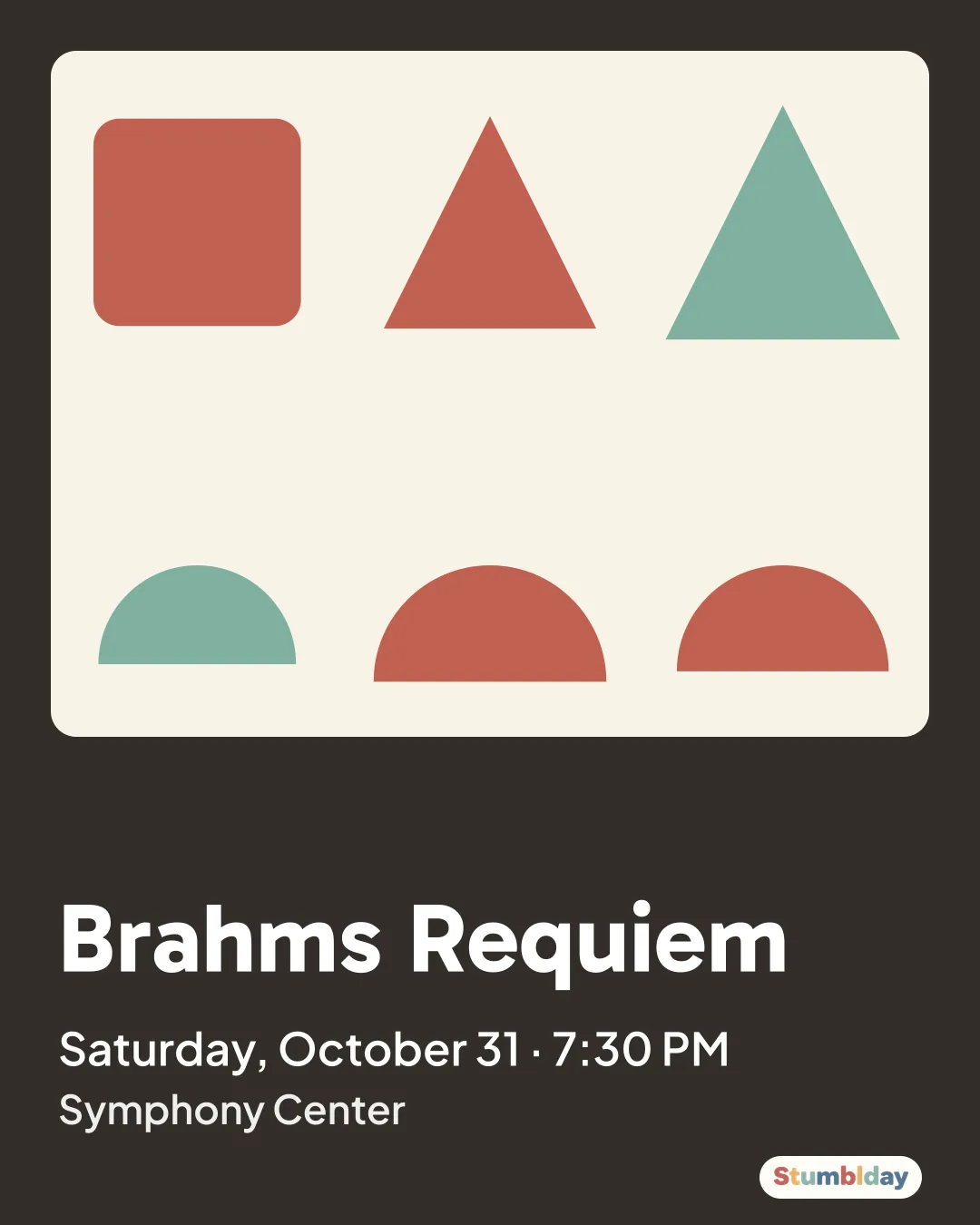 Flyer for Brahms Requiem: Saturday, October 31 · 7:30 PM at Symphony Center