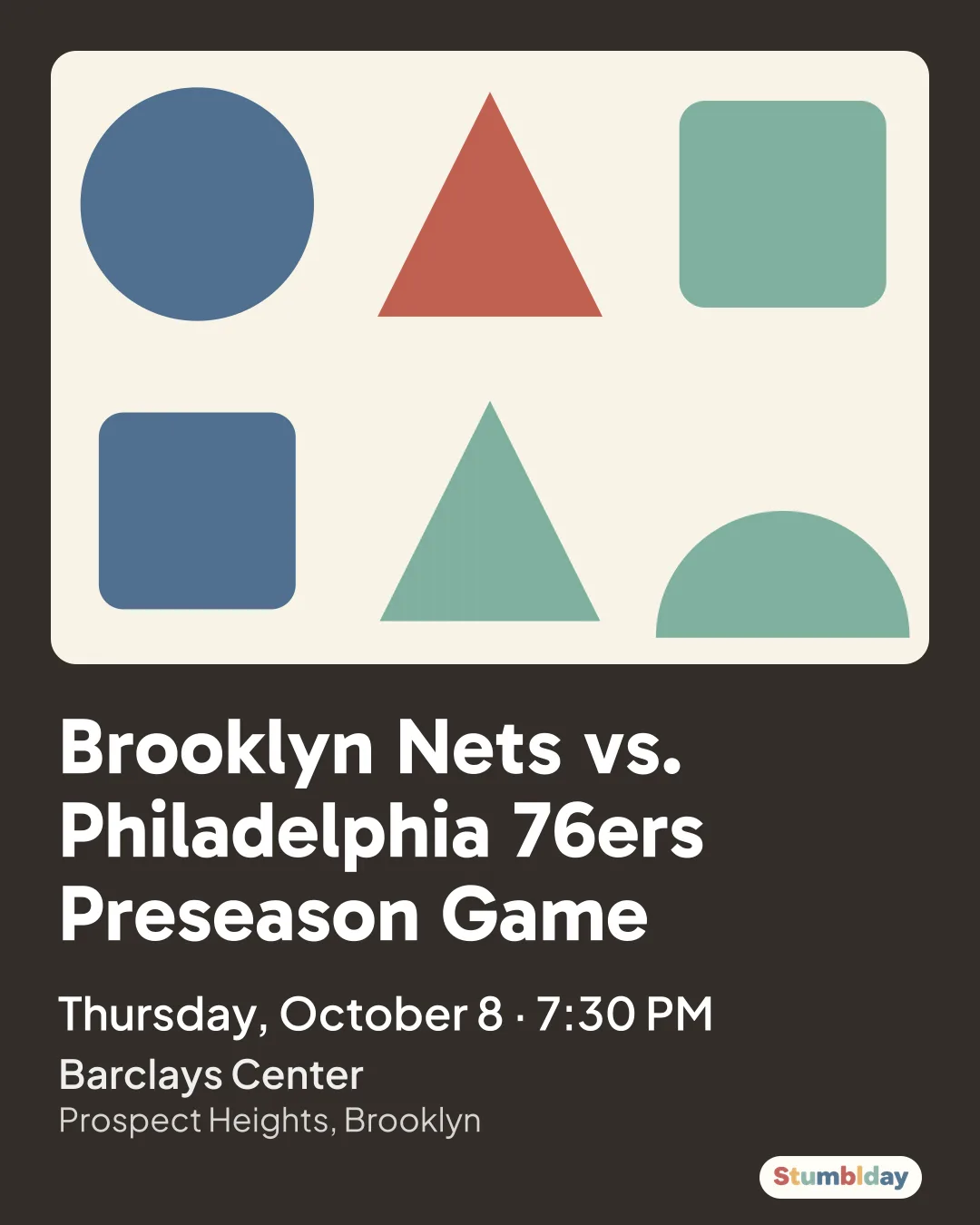 Flyer for Brooklyn Nets vs. Philadelphia 76ers Preseason Game: Thursday, October 8 · 7:30 PM at Barclays Center