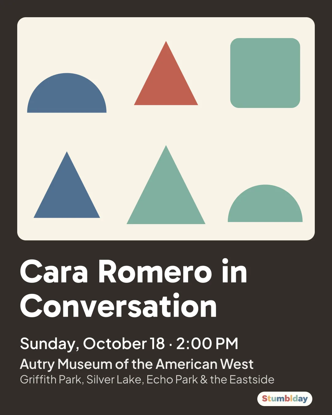 Flyer for Cara Romero in Conversation: Sunday, October 18 · 2:00 PM at Autry Museum of the American West