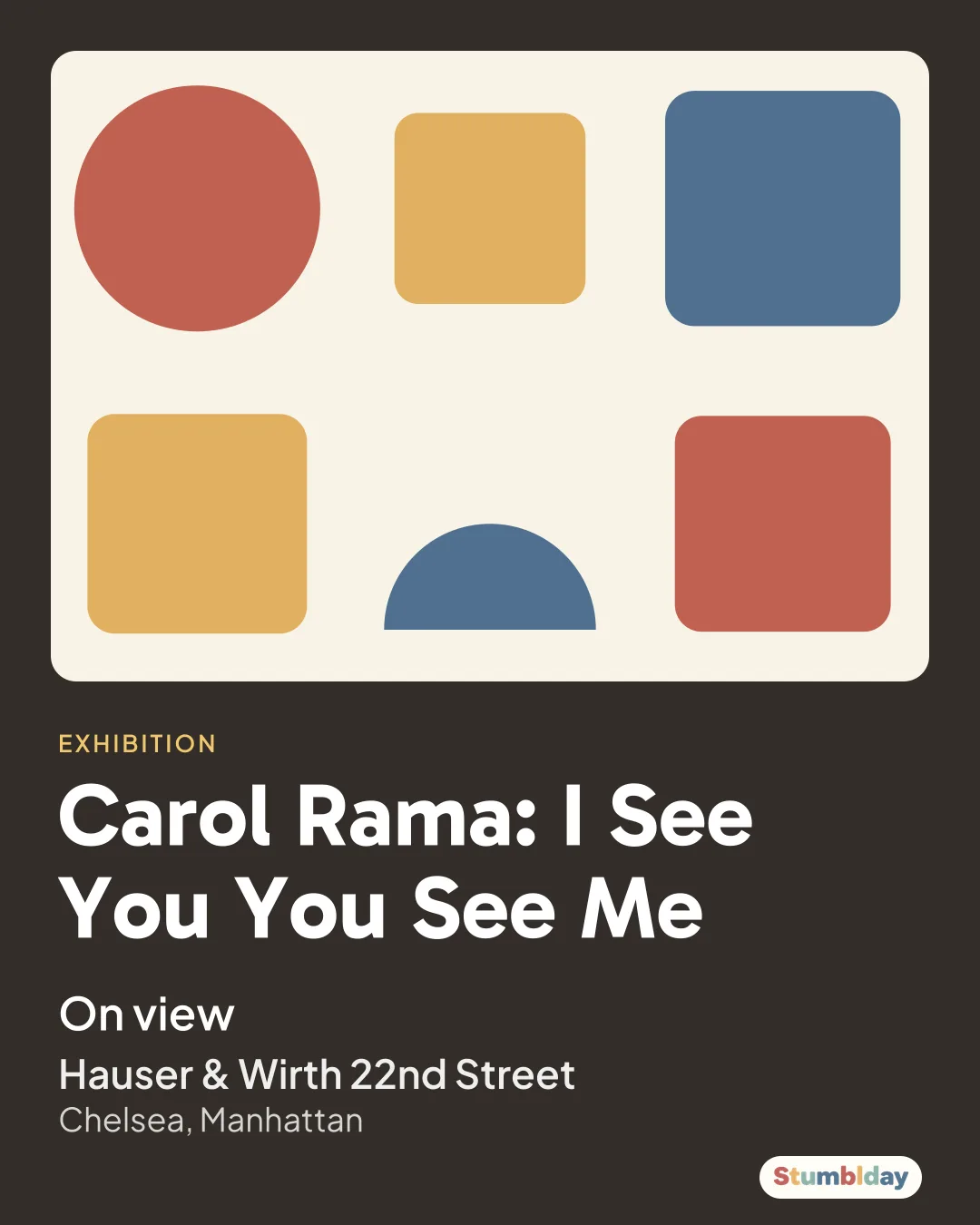 Flyer for Carol Rama: I See You You See Me: On view at Hauser & Wirth 22nd Street