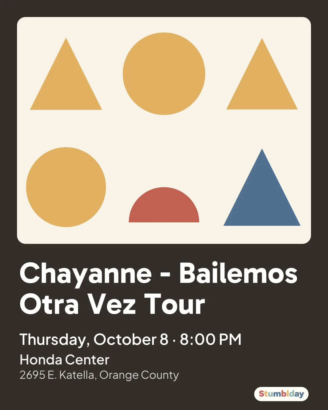 Flyer for Chayanne - Bailemos Otra Vez Tour: Thursday, October 8 · 8:00 PM at Honda Center