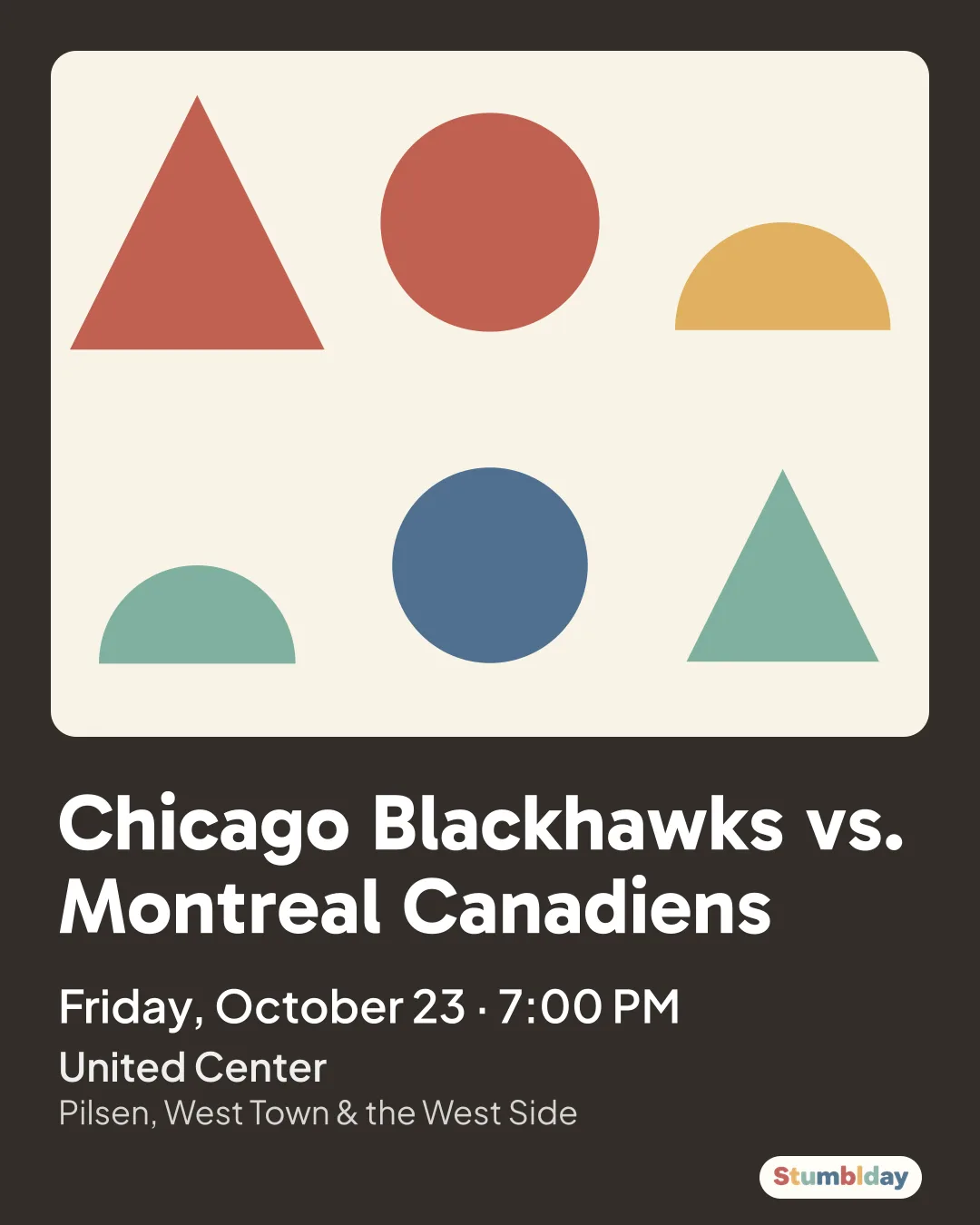 Flyer for Chicago Blackhawks vs. Montreal Canadiens: Friday, October 23 · 7:00 PM at United Center