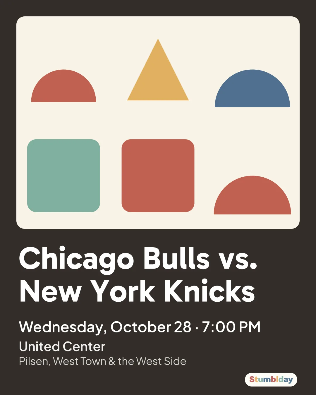 Flyer for Chicago Bulls vs. New York Knicks: Wednesday, October 28 · 7:00 PM at United Center