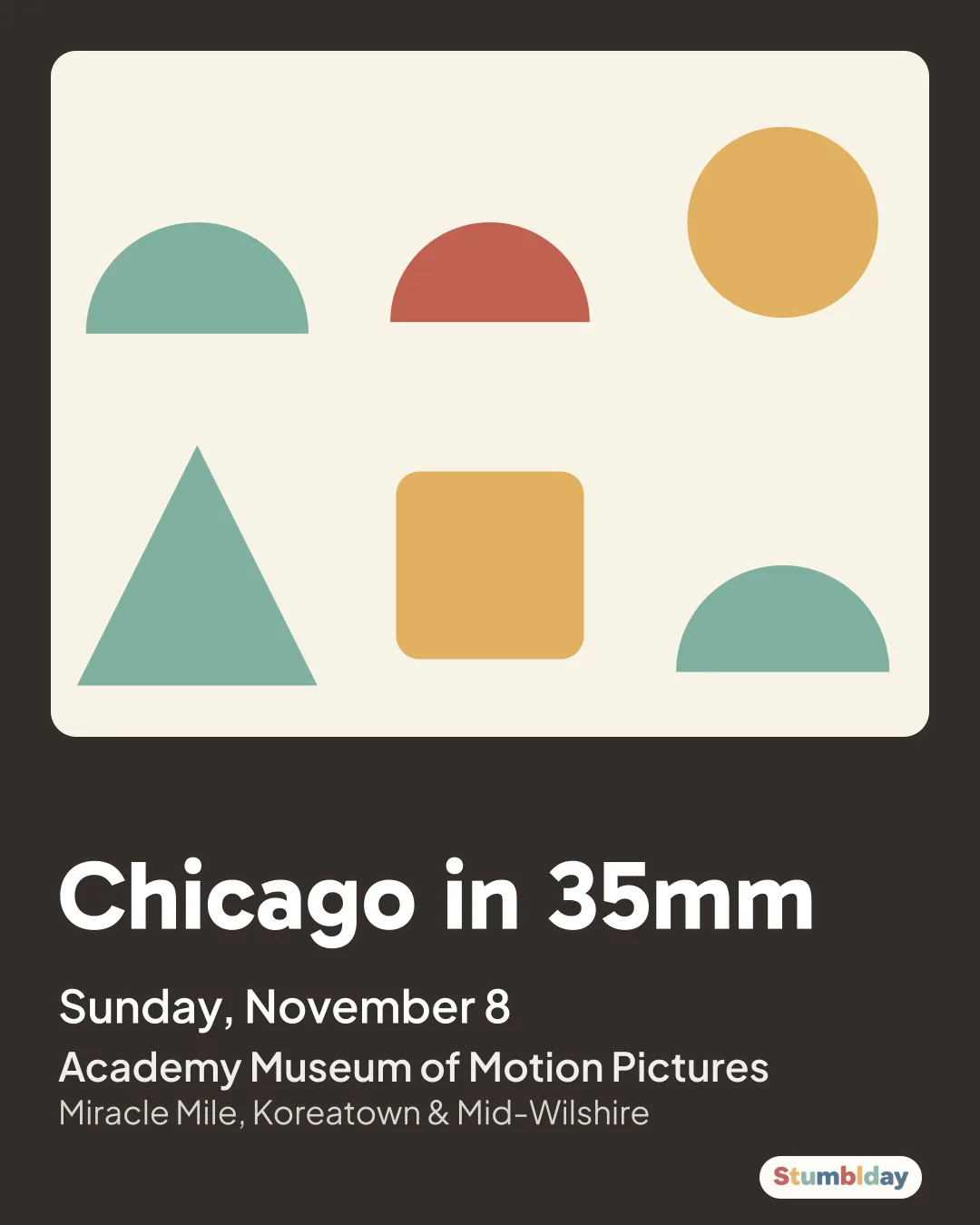 Flyer for Chicago in 35mm: Sunday, November 8 at Academy Museum of Motion Pictures