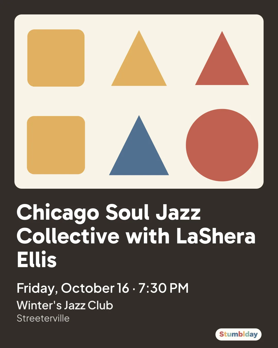 Flyer for Chicago Soul Jazz Collective with LaShera Ellis: Friday, October 16 · 7:30 PM at Winter's Jazz Club