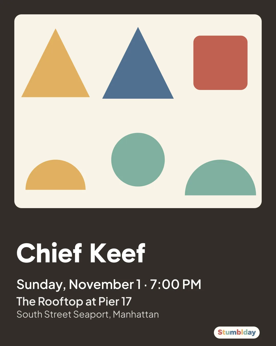 Flyer for Chief Keef: Sunday, November 1 · 7:00 PM at The Rooftop at Pier 17
