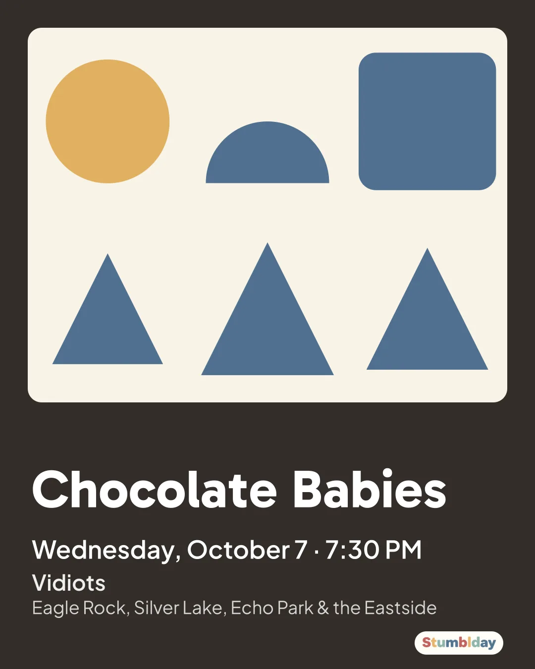 Flyer for Chocolate Babies: Wednesday, October 7 · 7:30 PM at Vidiots