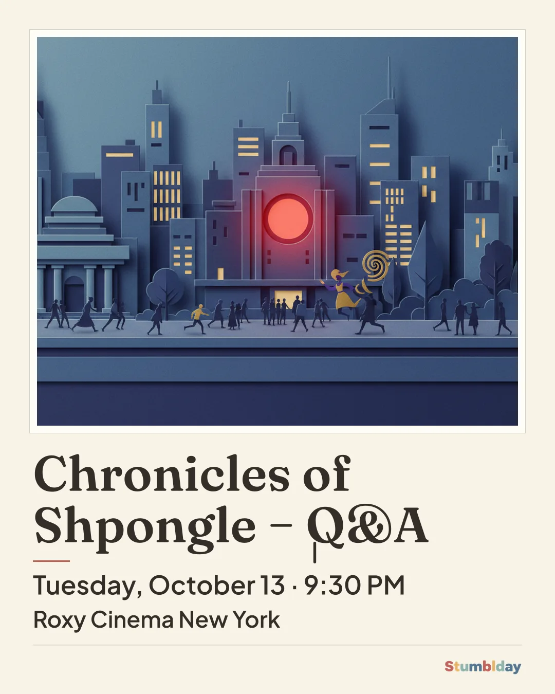 Flyer for Chronicles of Shpongle + Q&A: Tuesday, October 13 · 9:30 PM at Roxy Cinema New York