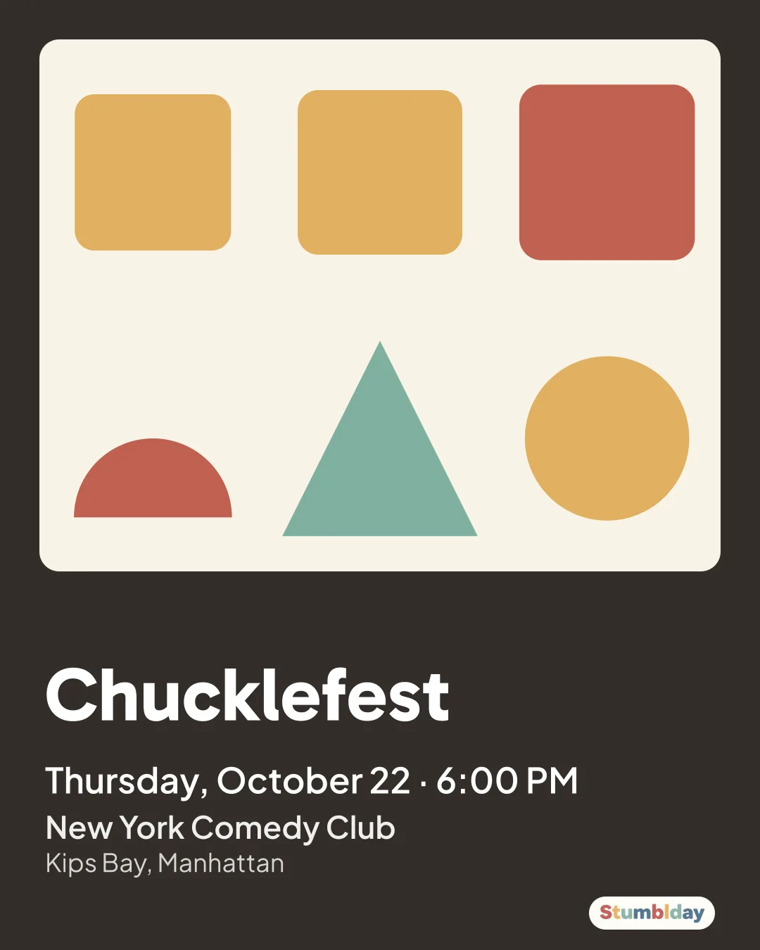 Flyer for Chucklefest: Thursday, October 22 · 6:00 PM at New York Comedy Club