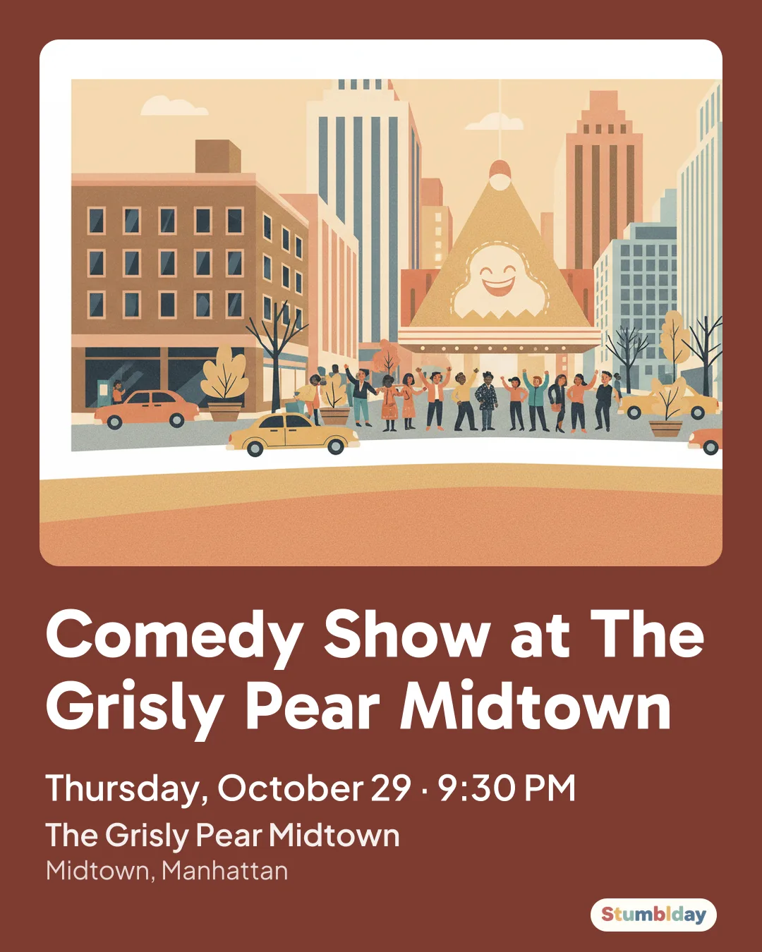 Flyer for Comedy Show at The Grisly Pear Midtown: Thursday, October 29 · 9:30 PM at The Grisly Pear Midtown