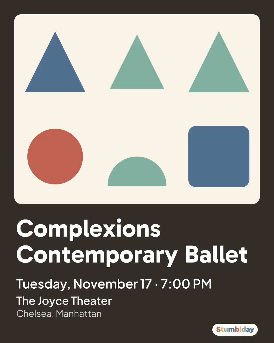 Flyer for Complexions Contemporary Ballet: Tuesday, November 17 · 7:00 PM at The Joyce Theater