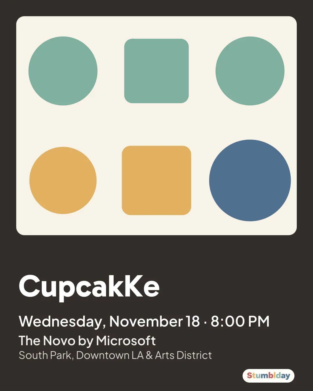 Flyer for CupcakKe: Wednesday, November 18 · 8:00 PM at The Novo by Microsoft