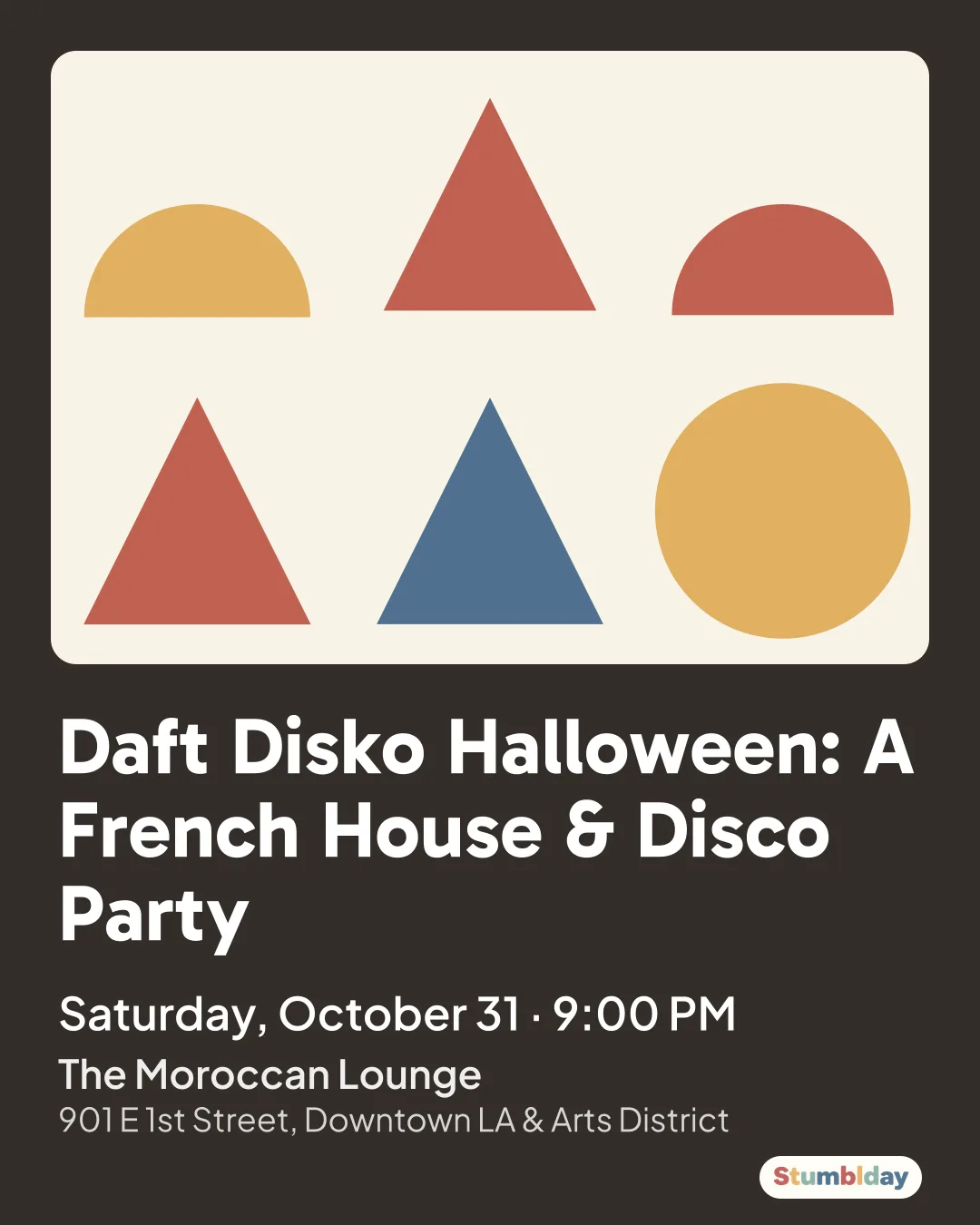 Flyer for Daft Disko Halloween: A French House & Disco Party: Saturday, October 31 ¡ 9:00 PM at The Moroccan Lounge