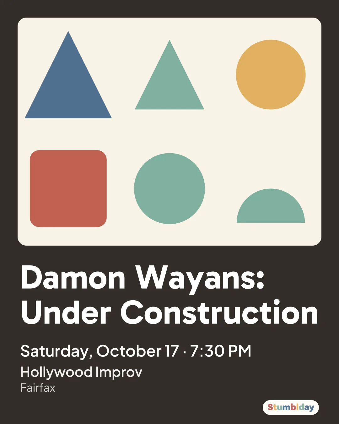 Flyer for Damon Wayans: Under Construction: Saturday, October 17 · 7:30 PM at Hollywood Improv