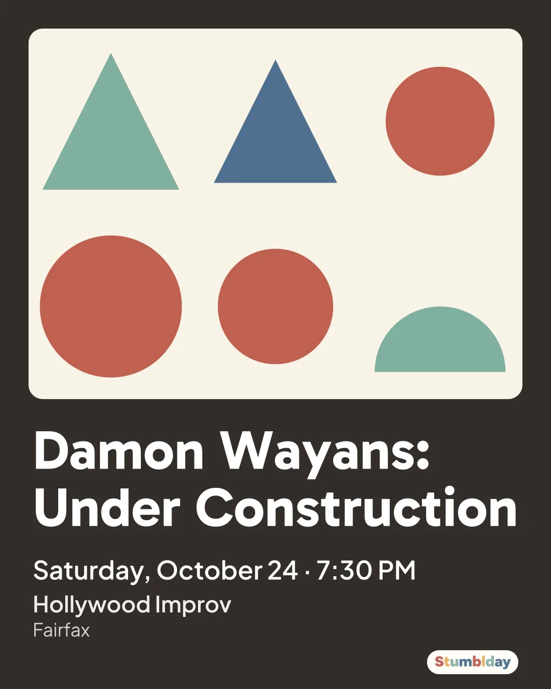 Flyer for Damon Wayans: Under Construction: Saturday, October 24 · 7:30 PM at Hollywood Improv